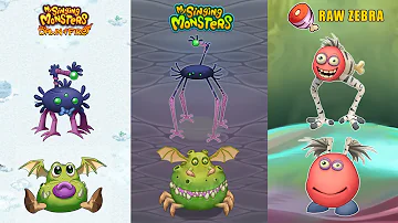ALL Dawn of Fire Vs My Singing Monsters Vs Raw Zebra Redesign Comparisons ~ MSM Wave 4