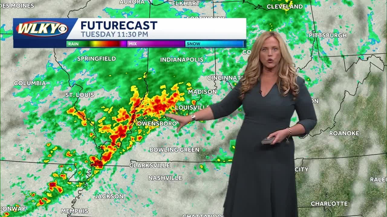 Scattered storm threat, heavy rain possible Tuesday - YouTube