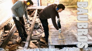 Alten Holzboden entfernen - Altbausanierung mit Einsturzgefahr | BauBros Folge 124