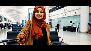 Solo Airport Vlog ✈️ | Dubai Airport Walkthrough with AbeeraAI 🌍 | Hijabi Travel Series