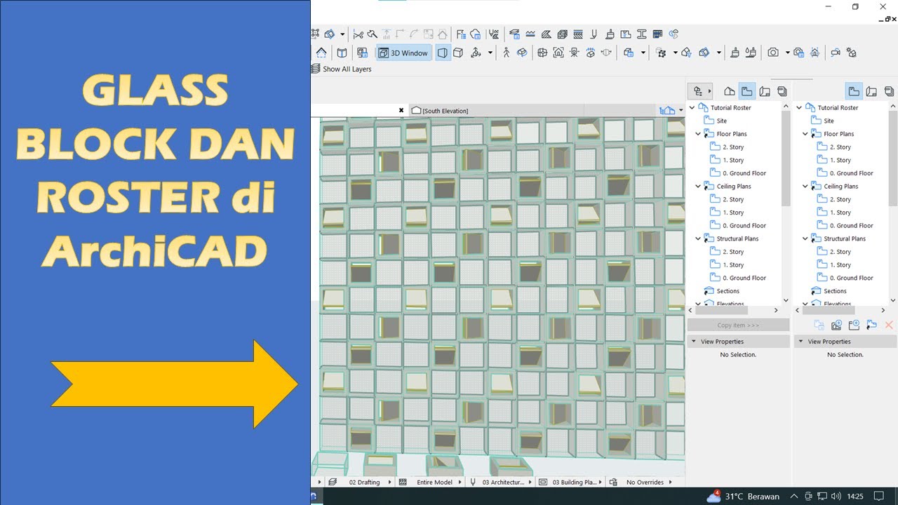 Glass Block Roster Design Tutorial Archicad: Cara Membuat Dinding Glass Block & Roster (Lengkap ...