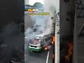 Treler antara tiga kenderaan terbakar dalam kemalangan