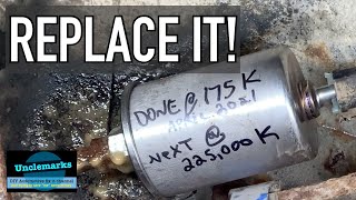 How to change replace fuel filter Buick LeSabre Park Ave (EP 197)