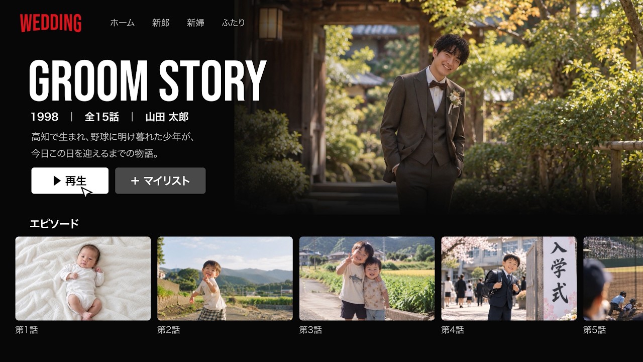 ネットフリックス風のサンプル映像