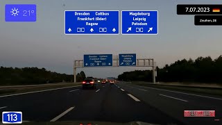 Driving From Berlin To Dresden (Germany) 7.07.2023 Timelapse X4
