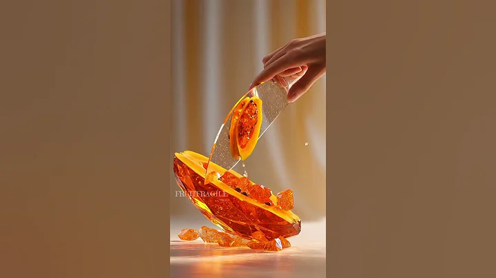 “Crystal Papaya Slice — Soothing Glass Cutting Sounds ✨” #trendingshorts #viral #shortsvideo #fypシ