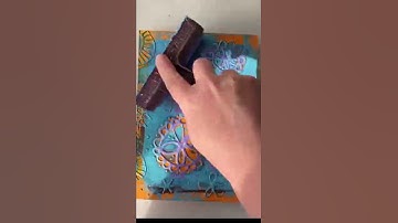 Gelli® Artist Marsha printing on fabric😍 #fabric #art #shorts #shortsvideo #artists #create #spring