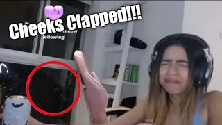 Twitch streamer gets her cheek's clapped on live