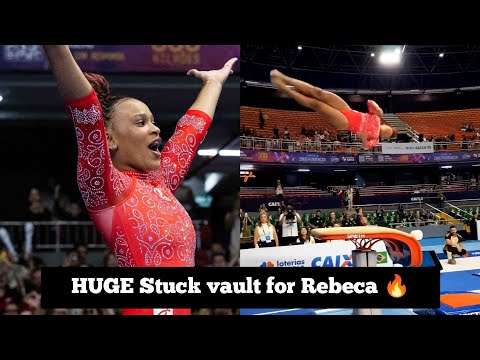 27 year-old Rebeca Andrade STUCK Double Twisting yurchenko vault 🤯 - QF Brazilian Championships 2026