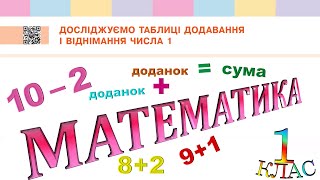 Математика 1 клас НУШ. РОЗДІЛ 2. Таблиці додавання і віднімання числа 1 (с. 53)