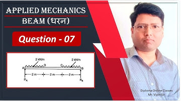 Beam // Question No - 07 // Chapter 02 // Applied Mechanics