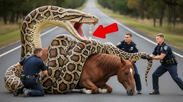 Brave Rescue Team FIGHTS Giant Python to Save Innocent Horse 🐍