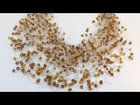 Beaded necklace/Колье из бисера/Воздушное колье из бисера/Колье своими руками