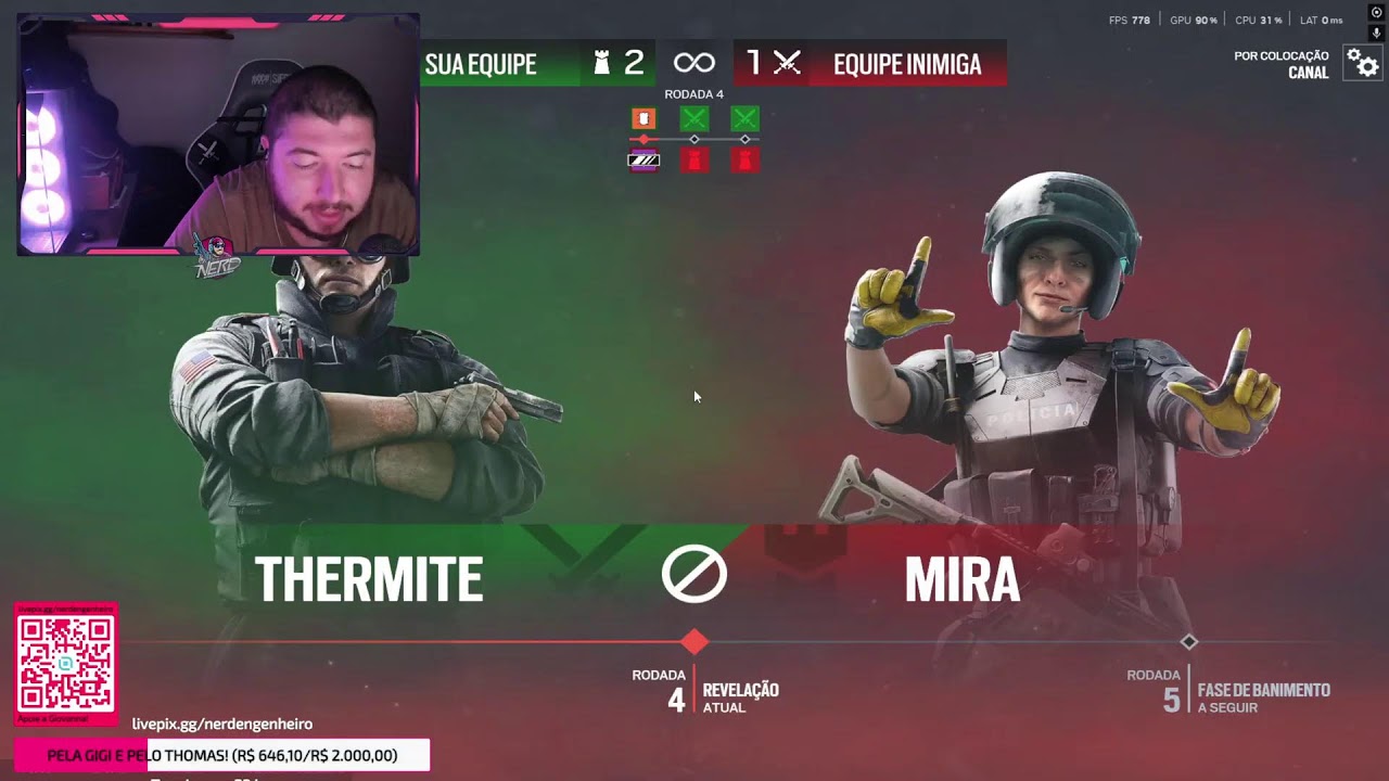 LIVE 🔴 RANKED NO R6 É MONSTRA! 🔴 Live 4K