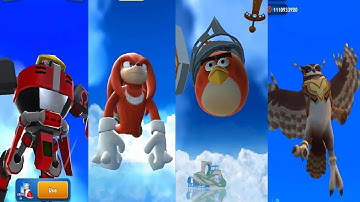 Sonic Dash New Update New Character Omega VS SONIC VS Movie Knuckles VS Red VS Longclaw
