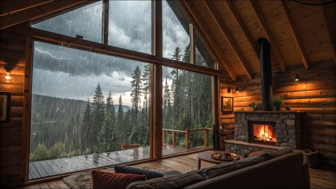 Deep Sleep Rainstorm in a Forest Cabin 🌧️ | Natural Rain Sounds for Deep Relaxation