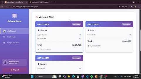 Implementasi Struktur Data Queue Pada Website Warung Makan Sederhana | Struktur Data Kelompok 9
