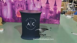 Oval Trade Show Displays Counter Pop up Table For Exhibit Events Photo Booth #popuptable #tradeshow