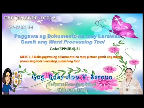 EPP4: ARALIN 14- PAGGAWA NG DOKUMENTO NA MAY LARAWAN GAMIT ANG WORD PROCESSING TOOL