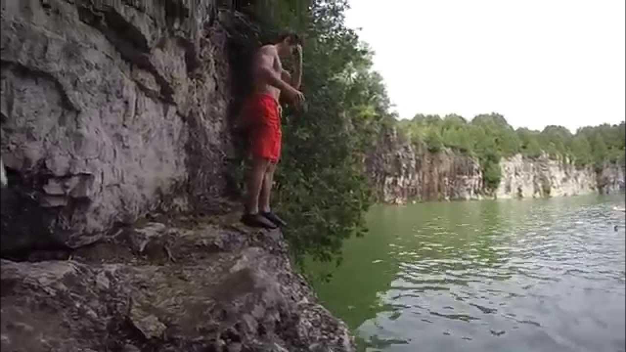 Elora Quarry Cliff Jumping 2015 YouTube