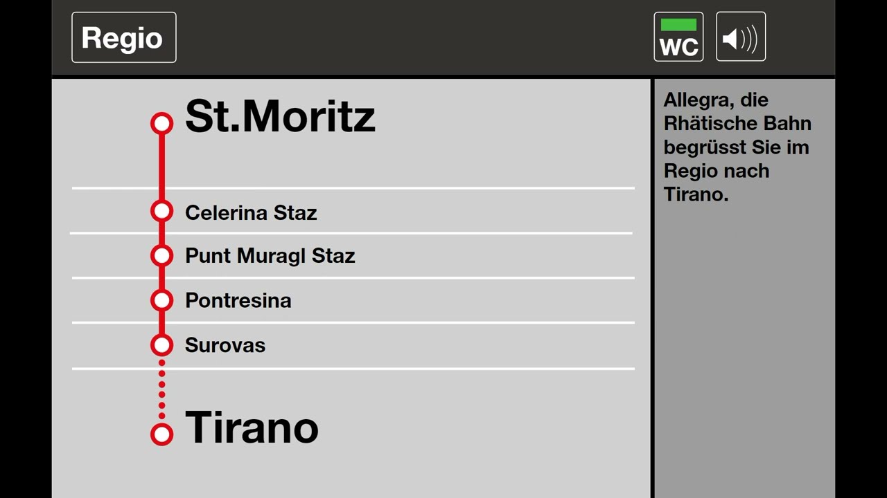 RhB Ansagen » Regio St.Moritz — Tirano (UNESCO Welterbe) (2023) | SLBahnen
