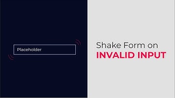 Shake on invalid input css animation effect | :invalid input shake using html & css