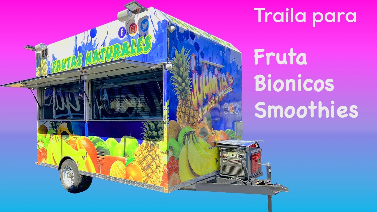Traila de comida / 12" Food trailer para vender fruta, bionicos