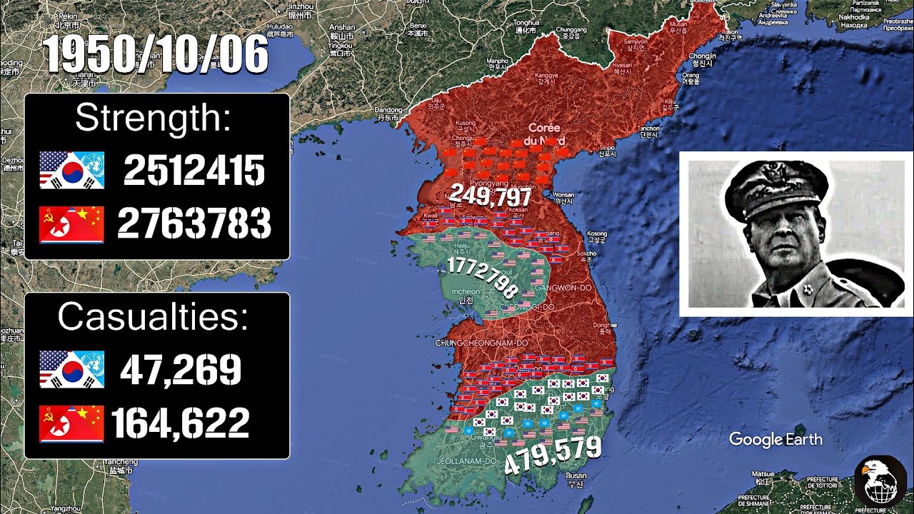 The Korean War (1950–1953) | Map animation [Alternative] - YouTube