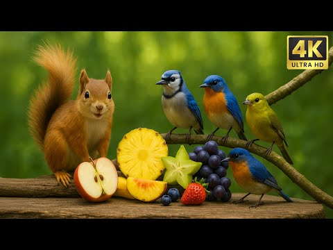 Cat TV for Cats to Watch -  Forest Birds, Squirrels & Nature in 4K | Cat Games Video