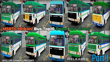 MSRTC Hirkani Bus Top10 Depot bus Livery| Bussid Livery| Download Now 