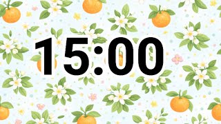 15-Minute Orange Blossom Garden Timer | Bright Spring Classroom Countdown