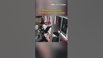 Brave boy tackles knife attacker on subway