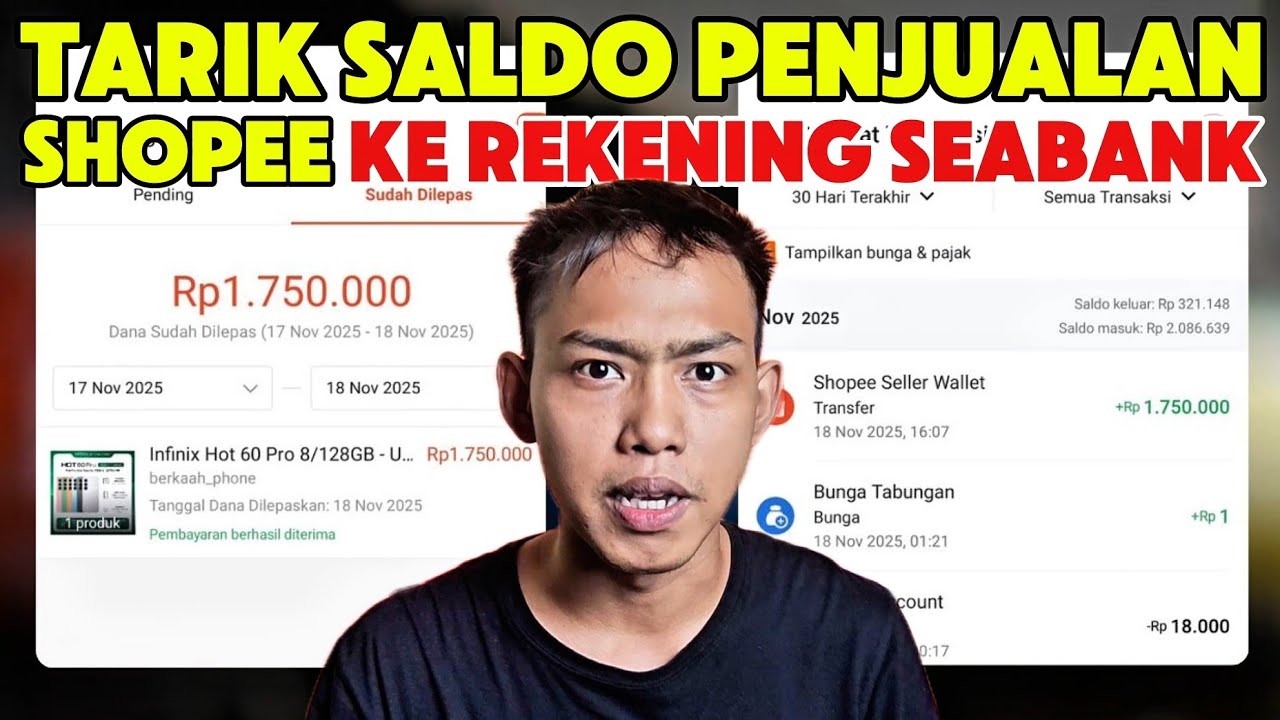 UPDATE TERBARU! Cara Tarik Saldo Penjualan Shopee ke Rekening SeaBank