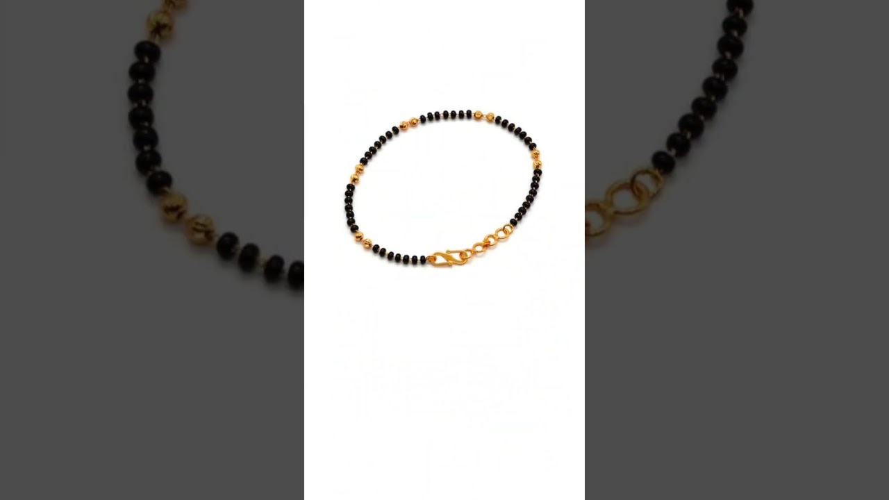 gold black beads bracelet designs for women 