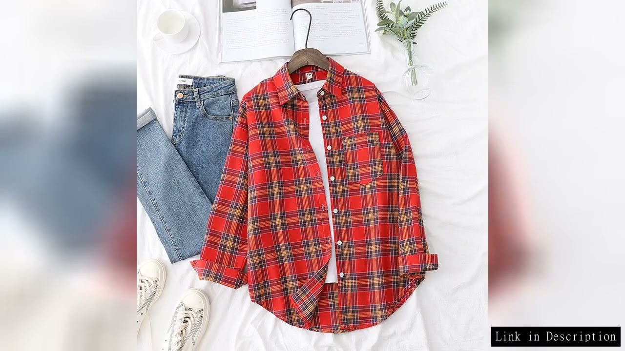 2025 New Fashion Loose Womens Plaid Shirt Fresh College Style Design Blouses And Tops Long Sleeve Ca