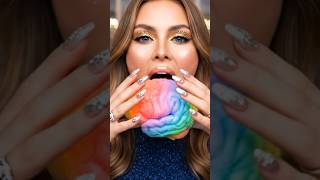 ASMR 4K|Fluffy Rainbow Brain Melts in My Mouth 😋🌈