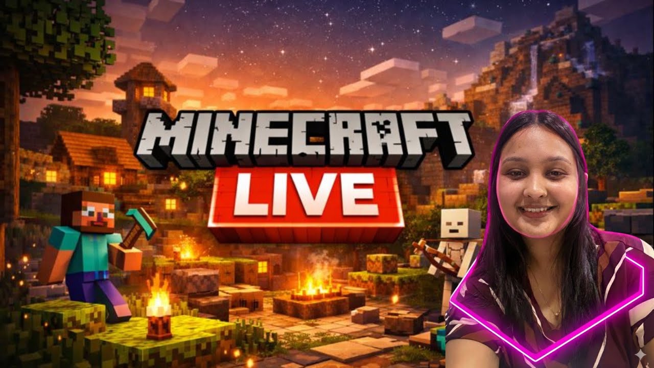 Minecraft LIVE 🔥 Survival Mode ON, મજા Double 😄