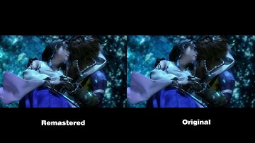 final fantasy  10 kiss 4K Remastered AI Machine Learning  comparison Between Remastered x original