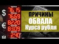 Обвал рубля продолжается. Причины падения рубля. Прогноз курса рубля доллара евро франка