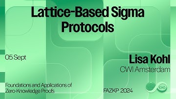 Lisa Kohl, Lattice-Based Sigma Protocols