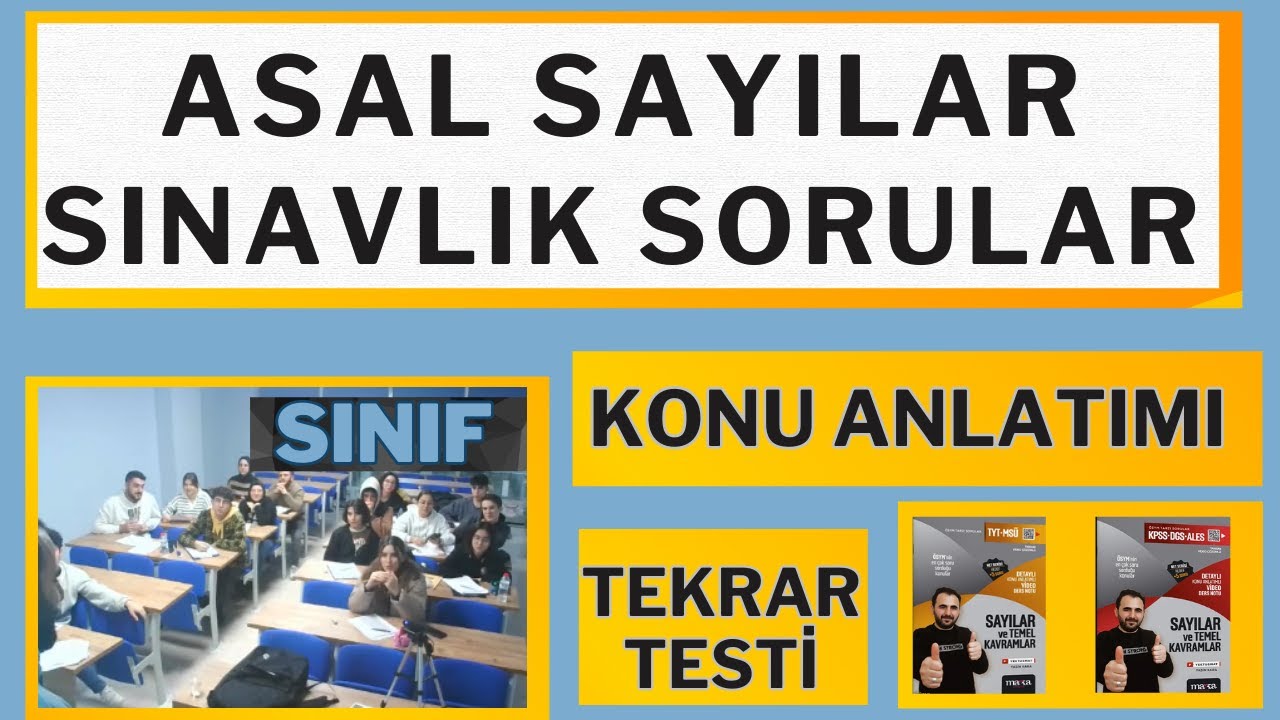 17) Asal Sayılar SINAVLIK ÖSYM TARZI SORULAR | TEKRAR TESTİ | Temel kavramlar Asal Sayılar