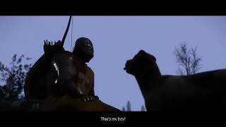 Talking to mutt while sitting. Kingdom Come: Deliverance