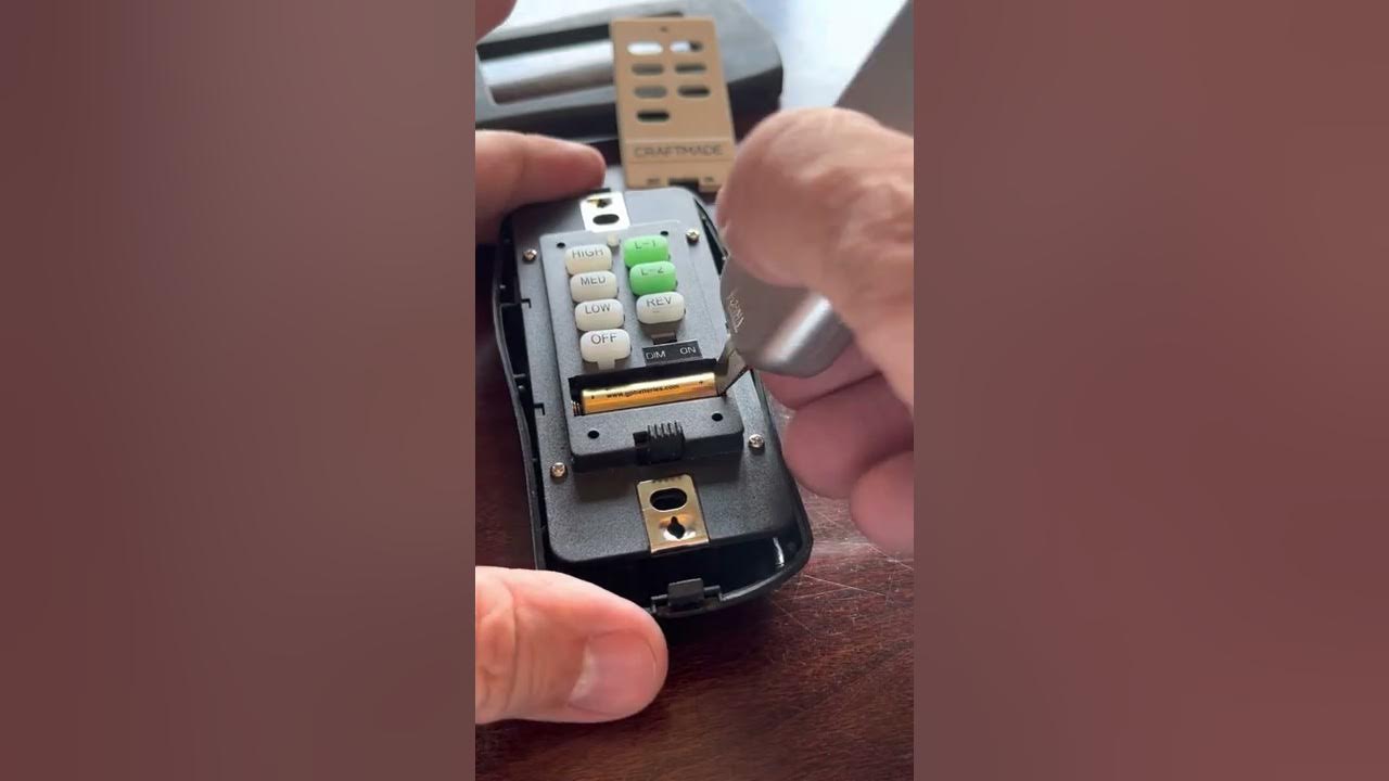 Craftmade remote battery replacement - YouTube