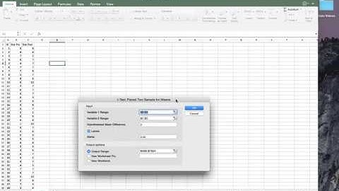 Paired (Dependent) t-test  in Excel 2016, 2019, and 365