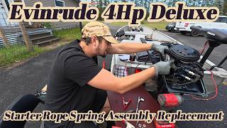 Evinrude 4 Hp Deluxe Rope Start Recoil Spring Starter Assembly Replacement