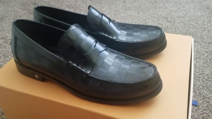Louis Vuitton Men's Major Loafers Giant Damier Graphite with Leather Black  20678933