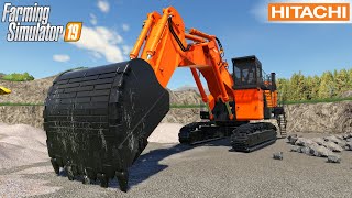 Farming Simulator 19 - HITACHI EX2600 Giant Mining Excavator Works In A Quarry screenshot 5