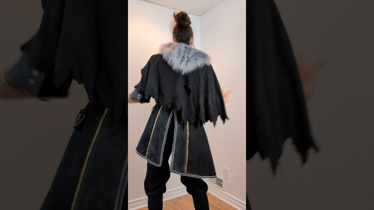 Our torn cape with fur sewing pattern is available on our website!￼ #verso #versocosplay