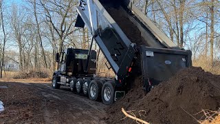 unloading 44,000 lbs of Dirt, Construction🚧 Skid Steer, Puppy 🐶, How to Dump Truck