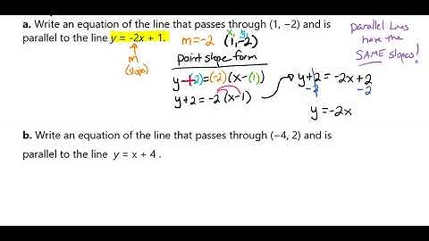 Writing Equation Parallel to a Line and Through a Point Video